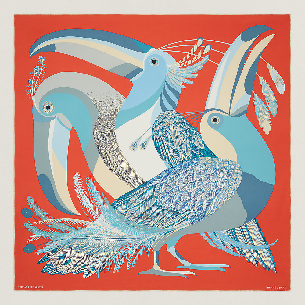 Toucans de Paradis scarf 140 Hermès UK